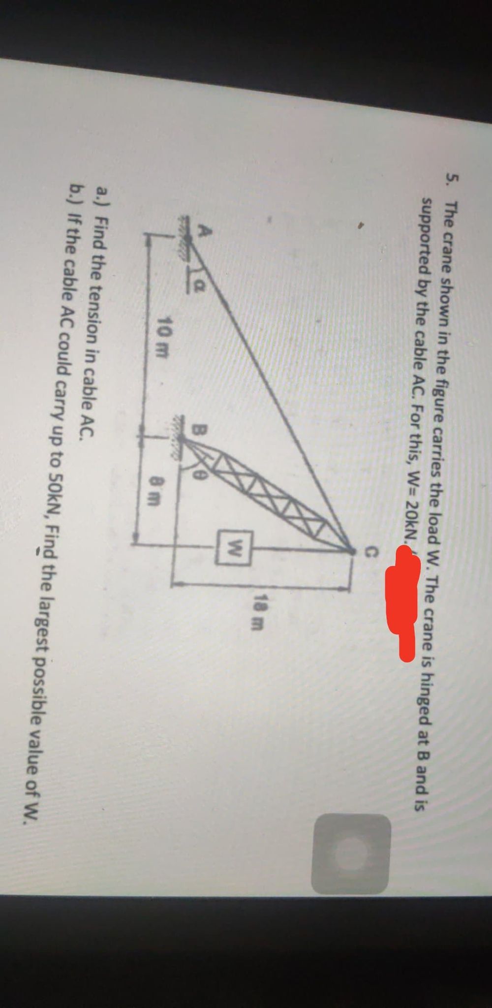 Answered 5 The Crane Shown In The Figure Bartleby