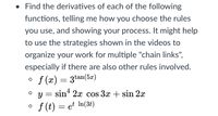 Answered Find The Derivatives Of Each Of The Bartleby