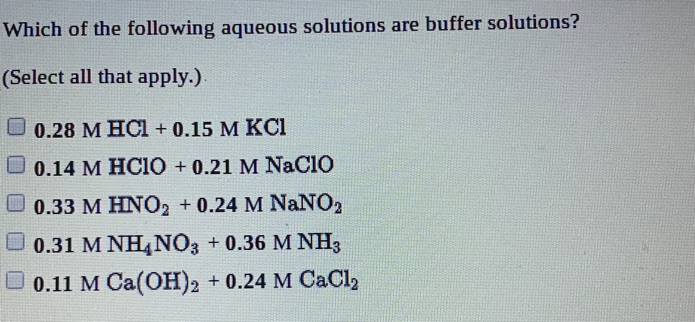 Answered Which Of The Following Aqueous Bartleby