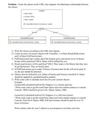 Answered Problem Create The Classes On The Uml Bartleby