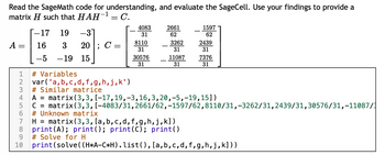 Answered Read The Sagemath Code For Understanding And Evaluate The