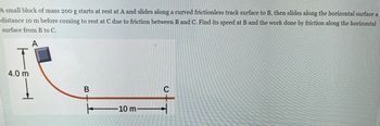 Answered A Small Block Of Mass G Starts At Bartleby