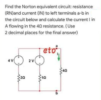 Answered Find The Norton Equivalent Circuit Bartleby