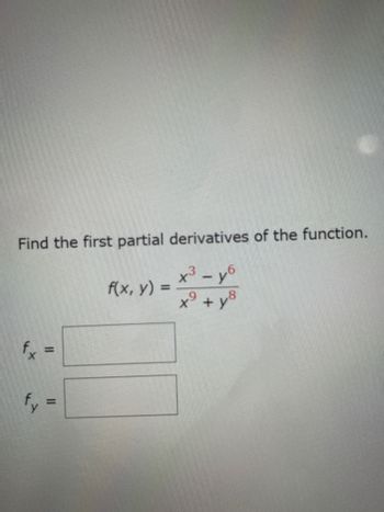 Answered Find The First Partial Derivatives Of Bartleby