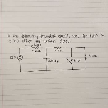 Answered In The Following Transient Circuit Bartleby