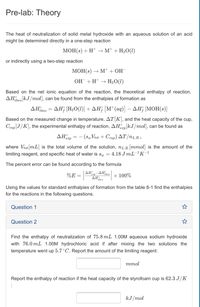 Answered Find The Enthalpy Of Neutralization Of Bartleby