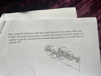 Answered Ends A And D Of The Two Solid Steel Shafts AB And CD Are