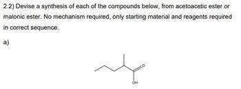 Answered Devise A Synthesis Of Each Of The Compounds Below From