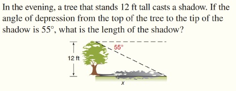 A Foot Tree Casts A Shadow Feet The Sine Of The Angle Off