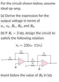 Answered For The Circuit Shown Below Assume Bartleby