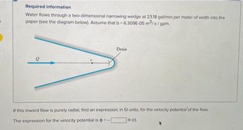 Answered Required Information Water Flows Bartleby