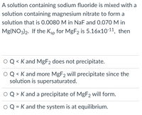 Answered A Solution Containing Sodium Fluoride Bartleby