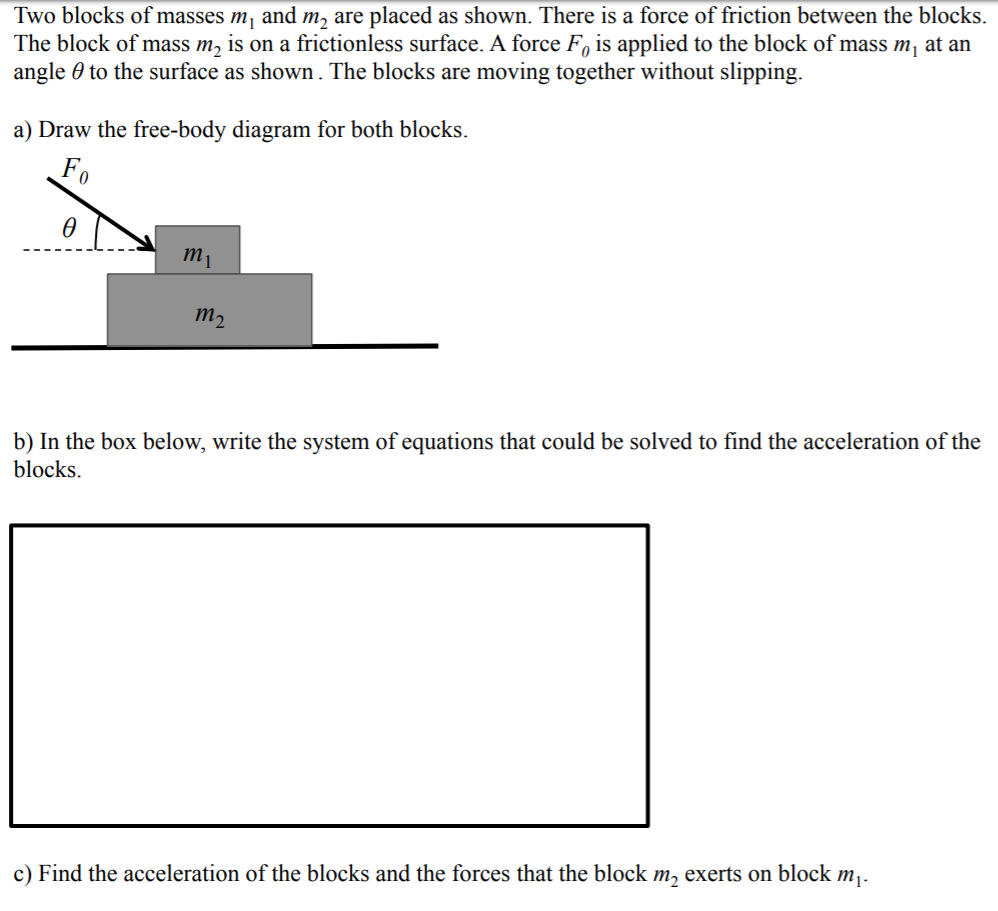 Answered Two Blocks Of Masses M And M Are Bartleby