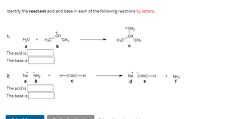 Answered Identify The Reactant Acid And Base In Bartleby