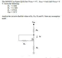 Answered The MOSFET In Figure Q1 B Has Ves A Bartleby