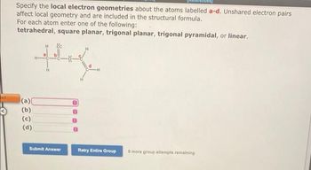 Answered Specify The Local Electron Geometries Bartleby