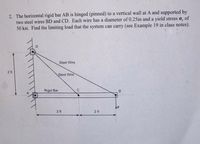 Answered The Horizontal Rigid Bar Ab Is Bartleby