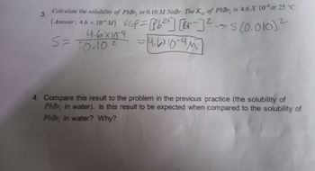 Answered Calculate The Solubility Of Pbbr In Bartleby