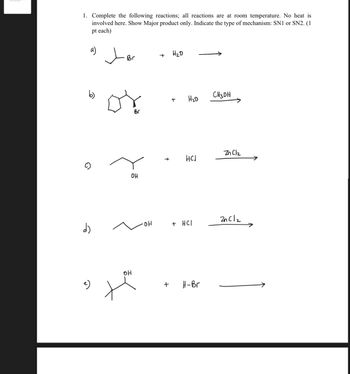 Answered D Complete The Following Reactions Bartleby