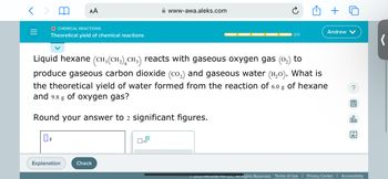 Answered Liquid hexane CH₂ CH₂ CH₂ reacts bartleby