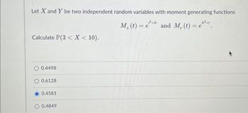 Answered Let X And Y Be Two Independent Random Bartleby