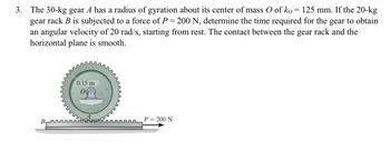 Answered 3 The 30 Kg Gear A Has A Radius Of Bartleby