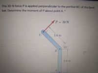 Answered The 30 N Force P Is Applied Bartleby