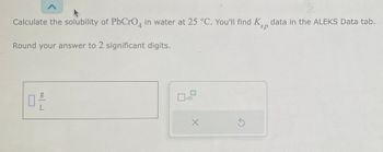 Answered Calculate The Solubility Of Pbcro In Bartleby