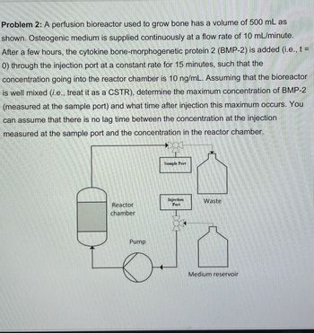 Answered Problem 2 A Perfusion Bioreactor Used Bartleby