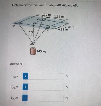 Answered Determine The Tensions In Cables Ab Bartleby