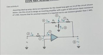 Answered Class Activity Assuming Ideal Op Derive An Expression