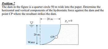 Answered Problem 7 The Dam In The Figure Is A Bartleby