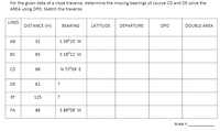 Answered For The Given Data Of A Close Traverse Bartleby