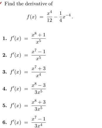 Answered Find The Derivative Of X4 12 1 F X Bartleby