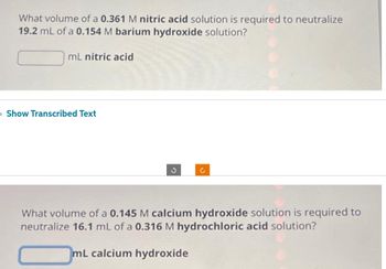 Answered What Volume Of A M Nitric Acid Bartleby