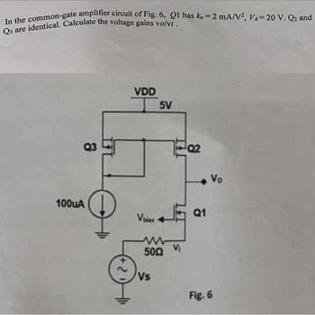 Answered In The Common Gate Amplifier Circuit Of Bartleby