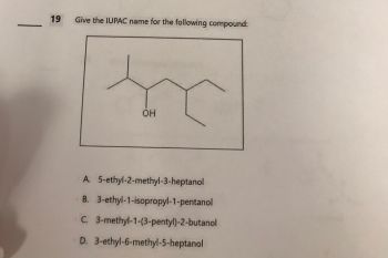 Answered 19 Give The IUPAC Name For The Bartleby