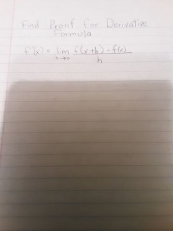 Answered Find Proof For Derivative Formula F Q Bartleby