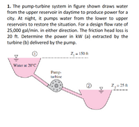 Answered The Pump Turbine System In Figure Bartleby