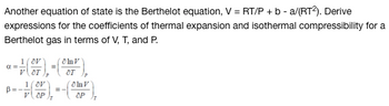 Answered Another Equation Of State Is The Bartleby