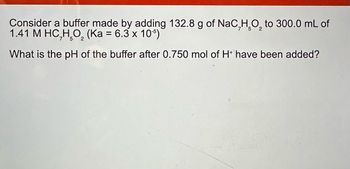 Answered Consider A Buffer Made By Adding Bartleby