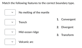 Answered Match The Following Features To The Bartleby