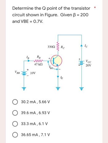 Answered Determine The Q Point Of The Transistor Bartleby