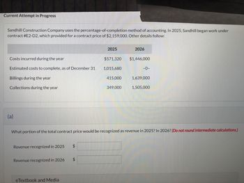 Answered Sandhill Construction Company Uses The Percentage Of