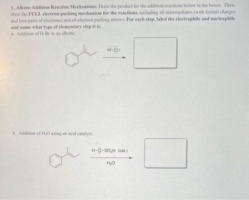 Answered Alkene Addition Reaction Mechanisms Bartleby