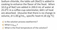 Answered Sodium Chloride The Table Salt Nacl Bartleby