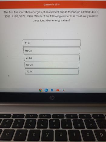 Answered The First Five Ionization Energies Of Bartleby