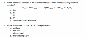 Answered Which Element Is Oxidized In The Chemical Reaction Shown