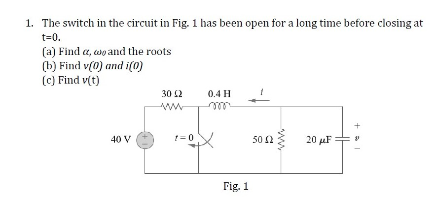 Answered The Switch In The Circuit In Fig Bartleby