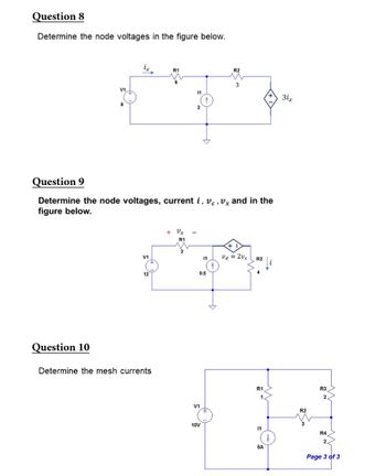 Answered Question 8 Determine The Node Voltages Bartleby